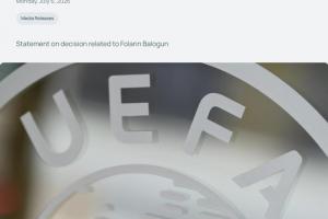 欧足联公告:巴洛贡禁赛缓期处理超出了底线,对此决定难以置信