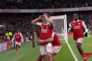 2000万欧离开枪手，回顾特罗萨德阿森纳生涯首球！望远镜动作庆祝